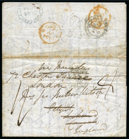 Stamp of Great Britain » British Post Offices Abroad » Crimea Varna: 1854 (15.4) Folded entire letter from Varna