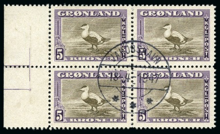 Stamp of Greenland 1945 ABNC Issue, complete set in blocks of four us