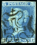 Stamp of Great Britain » 1841 2d Blue 1841 2d Blue selection with London numerals in MC,