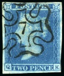 Stamp of Great Britain » 1841 2d Blue 1841 2d Blue selection with London numerals in MC,