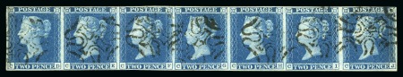 Stamp of Great Britain » 1841 2d Blue 1841 2d Blue pl.3 CD-CJ strip of seven with London