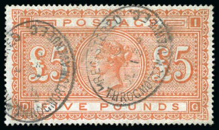 Stamp of Great Britain » 1855-1900 Surface Printed 1867-83 £5 Orange DG with Throgmorton Avenue regis