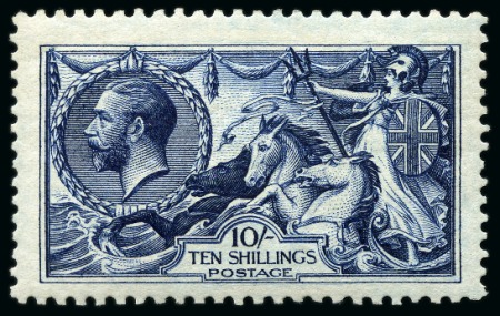 Stamp of Great Britain » King George V 1913 Waterlow & Layton 10s indigo-blue, mint lh, f