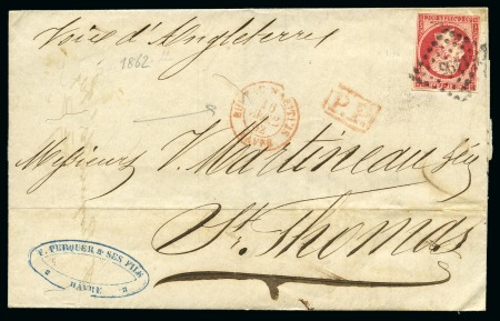 Stamp of France 80c Empire ND obl. PC 1495 sur lettre pour les Ant