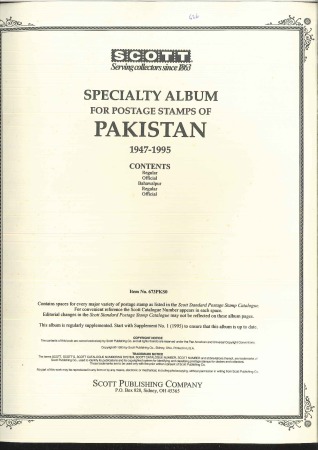 Stamp of Pakistan 1947-86, Mint collection in a Scott printed album 