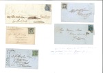 Stamp of Australia » New South Wales COLLECTIONS: 1851-69, Group of five covers incl. 2