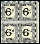 POSTAGE DUES: 1923 3d and 6d with variety "Wes" fo