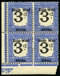 POSTAGE DUES: 1923 3d and 6d with variety "Wes" fo