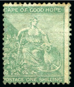 Stamp of South Africa » Cape of Good Hope 1864-77 1s Green with reverse Crown CC watermark, 