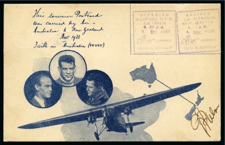 1934 (Dec 9) Souvenir postcard of the "Faith in Au