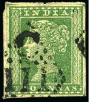 Stamp of India 1854 2a accumulation of 78 stamps, showing a range