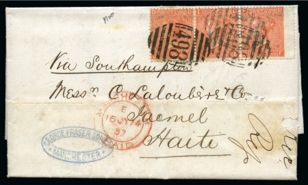 Stamp of Great Britain » 1855-1900 Surface Printed 1874 (Jul 16) Entire from Manchester to HAITI with