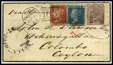 Stamp of Great Britain » 1855-1900 Surface Printed 1862 (Apr 10) Mourning envelope from Greenock, Sco