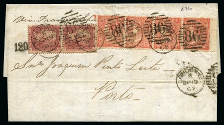 Stamp of Great Britain » 1855-1900 Surface Printed 1862 (Sep 19) Entire from London to Portugal with 