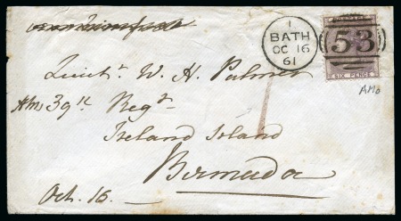 Stamp of Great Britain » 1855-1900 Surface Printed 1861 (Oct 16) Envelope from Bath to Ireland Island