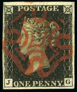 Stamp of Great Britain » 1840 1d Black and 1d Red plates 1a to 11 1840 1d Black pl.8 JG with fine to large margins, 