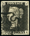 Stamp of Great Britain » 1840 1d Black and 1d Red plates 1a to 11 1840 1d Black group of 11 singles, a pair, 1d red 
