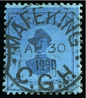 Stamp of South Africa » Mafeking 1900 3d Deep blue on blue (18.5mm wide) Baden-Powe