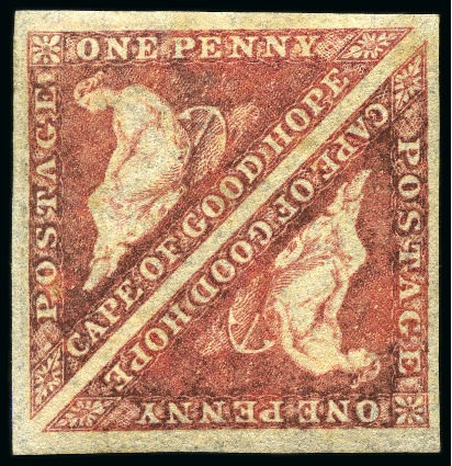 Stamp of South Africa » Cape of Good Hope 1855-63 1d Rose with good to very large margins, m