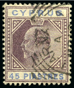 Stamp of Cyprus 1902-04 45pi Dull Purple & Ultramarine SPERATI for