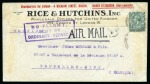 1921 Two printed Rice & Mutchins envelopes sent ai