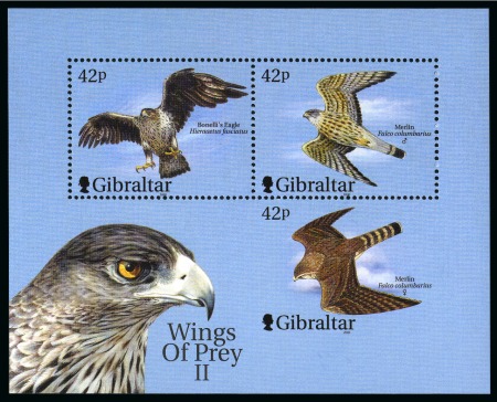 Stamp of Gibraltar 2000 Birds mini sheet mint nh with missing perfora