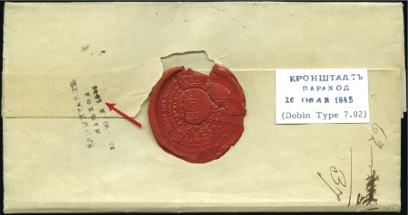 Stamp of Russia » Ship Mail » Ship Mail in the Gulf of Finland 1845 Entire from the Sicilian Consulate in Denmark