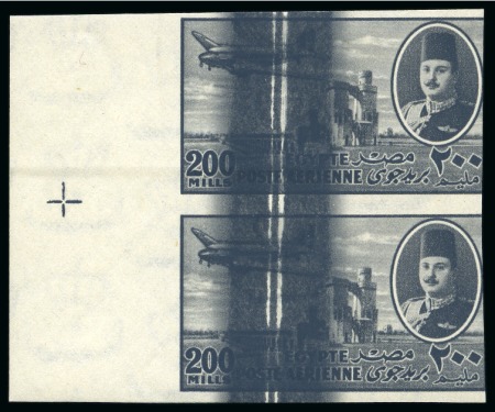 Stamp of Egypt » 1936-1952 King Farouk Definitives  1947 King Farouk Airmail 200m gray, mint nh imperf