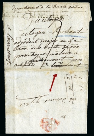 Stamp of France 1793 ARMEE DE LA MOSELLE sur lettre "Au cantonneme