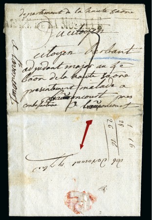 1793 ARMEE DE LA MOSELLE sur lettre "Au cantonneme