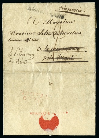 1811 Lettre de Besançon avec "BESANÇON" et débours