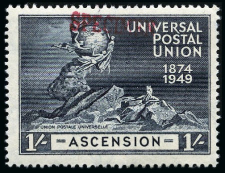 Stamp of Ascension 1949 UPU complete mint set of four all showing SPE