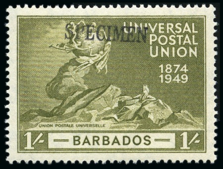 Stamp of Barbados 1949 UPU complete mint set of four all showing SPE