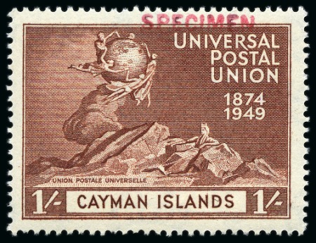 Stamp of Cayman Islands 1949 UPU complete mint set of four all showing SPE