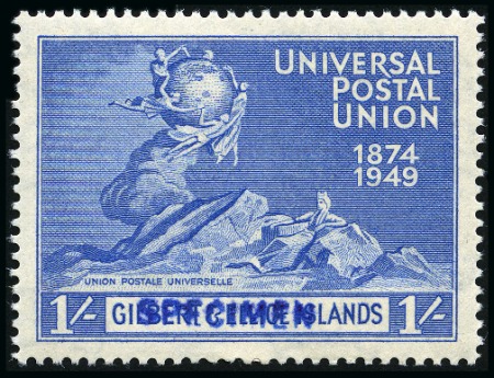 Stamp of Gilbert and Ellice Islands 1949 UPU complete mint set of four all showing SPE