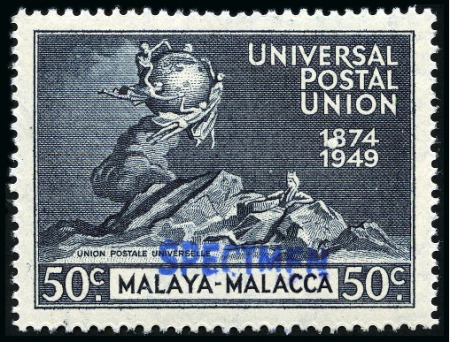 Stamp of Malaysia » Malaysian States » Malacca 1949 UPU complete mint set of four all showing SPE