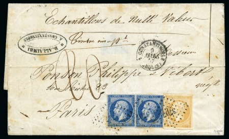 Stamp of Palestine and Holy Land » Palestine French Levant Offices CONSTANTINOPLE Lettre avec mention "Echantillon de