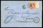 Stamp of Palestine and Holy Land » Palestine French Levant Offices CONSTANTINOPLE 1871-74, Lot de 3 lettres : une pou