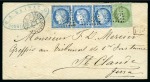 Stamp of Palestine and Holy Land » Palestine French Levant Offices CONSTANTINOPLE 1871-74, Lot de 3 lettres : une pou