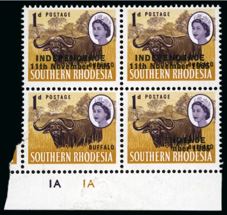 Stamp of Rarities of the World RHODESIA (UDI)

1966 Independence 1d "Buffalo" i