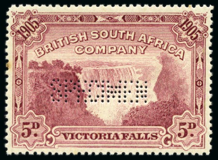 Stamp of Rarities of the World RHODESIA

1905 Victoria Falls Waterlow 5d SPECIM