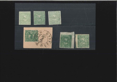 Stamp of Tibet » 1912 Issue - Stamps 1 Sang Green mint and used selection of six items 