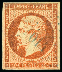 Stamp of Palestine and Holy Land » Palestine French Levant Offices SINOPE Rare PC 4014 bleu de Sinope sur 40c Empire 
