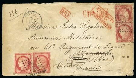 Stamp of Palestine and Holy Land » Palestine French Levant Offices SMYRNE Lettre Chargée de Smyrne 08.10.1875 pour un
