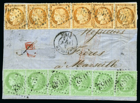 Stamp of Palestine and Holy Land » Palestine French Levant Offices BEYROUTH "4 retouchés" dans une bande de quatre du