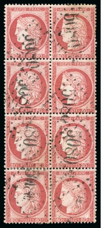 Stamp of Palestine and Holy Land » Palestine French Levant Offices ALEXANDRIE 80c Cérès en bloc de 8 obl. GC 5080, TB