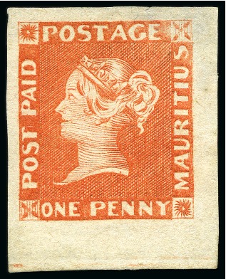 Stamp of Mauritius » 1848-59 Post Paid Issue » Earliest Impressions (SG 3-5) Stunning Unused Marginal Example of the Earliest I
