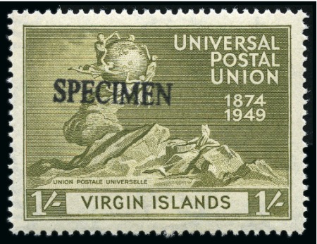 Stamp of British Virgin Islands 1949 UPU complete mint set of four all showing SPE