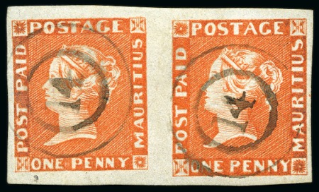 1848-59 Post Paid 1d orange-vermilion on greyish, 