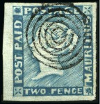 Stamp of Mauritius » 1848-59 Post Paid Issue » Intermediate Impressions (SG 10-15) 1848-59 Post Paid 2d blue on thin greyish, interme
